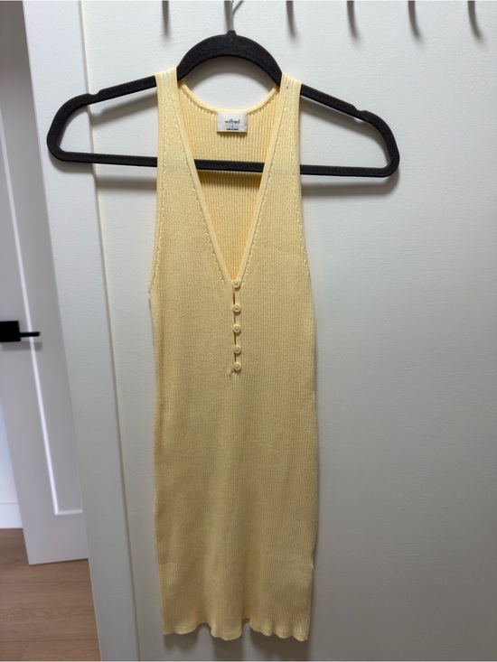 Aritzia Dresses & Skirts - Aritzia Yellow Ribbed Mini Tank Dress